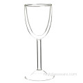 Pahar de vin transparent cu perete dublu